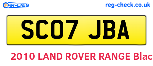 SC07JBA are the vehicle registration plates.