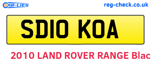 SD10KOA are the vehicle registration plates.