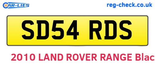 SD54RDS are the vehicle registration plates.