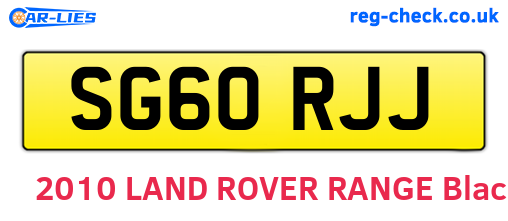 SG60RJJ are the vehicle registration plates.