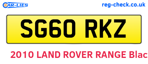 SG60RKZ are the vehicle registration plates.