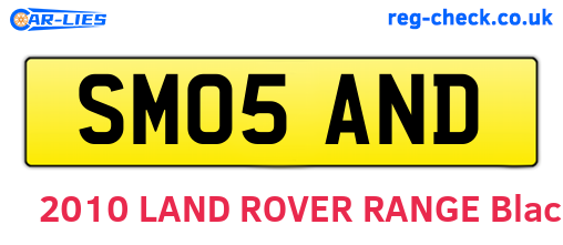 SM05AND are the vehicle registration plates.