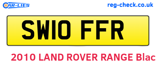 SW10FFR are the vehicle registration plates.
