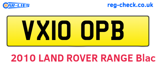 VX10OPB are the vehicle registration plates.