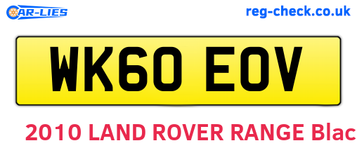 WK60EOV are the vehicle registration plates.