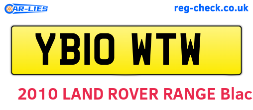YB10WTW are the vehicle registration plates.
