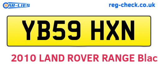YB59HXN are the vehicle registration plates.