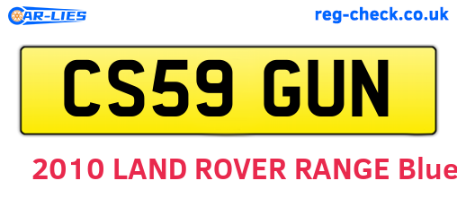 CS59GUN are the vehicle registration plates.