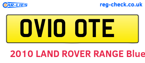 OV10OTE are the vehicle registration plates.