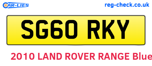 SG60RKY are the vehicle registration plates.