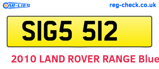 SIG5512 are the vehicle registration plates.