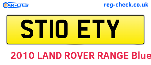 ST10ETY are the vehicle registration plates.