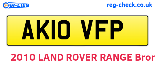 AK10VFP are the vehicle registration plates.