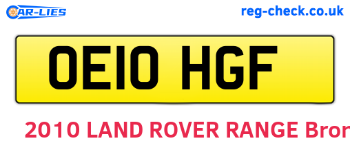 OE10HGF are the vehicle registration plates.
