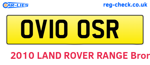 OV10OSR are the vehicle registration plates.