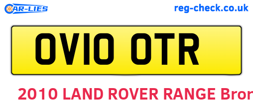OV10OTR are the vehicle registration plates.