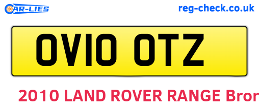 OV10OTZ are the vehicle registration plates.