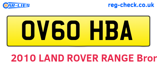 OV60HBA are the vehicle registration plates.
