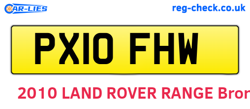 PX10FHW are the vehicle registration plates.