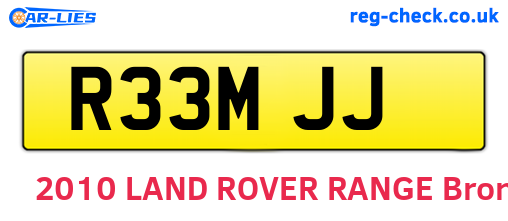R33MJJ are the vehicle registration plates.