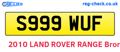 S999WUF are the vehicle registration plates.