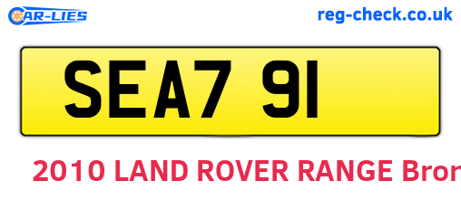 SEA791 are the vehicle registration plates.