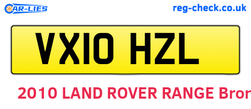 VX10HZL are the vehicle registration plates.