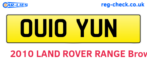 OU10YUN are the vehicle registration plates.