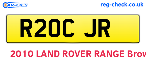 R20CJR are the vehicle registration plates.