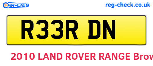 R33RDN are the vehicle registration plates.
