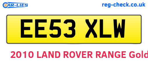 EE53XLW are the vehicle registration plates.