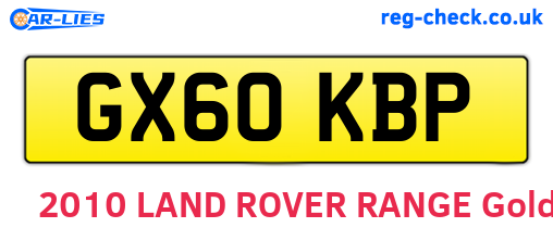 GX60KBP are the vehicle registration plates.