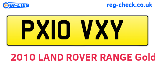 PX10VXY are the vehicle registration plates.