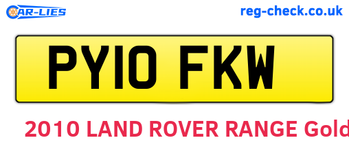 PY10FKW are the vehicle registration plates.