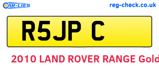 R5JPC are the vehicle registration plates.
