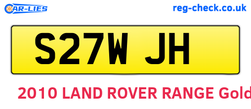 S27WJH are the vehicle registration plates.