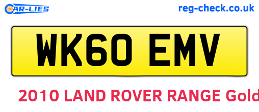 WK60EMV are the vehicle registration plates.
