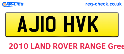 AJ10HVK are the vehicle registration plates.
