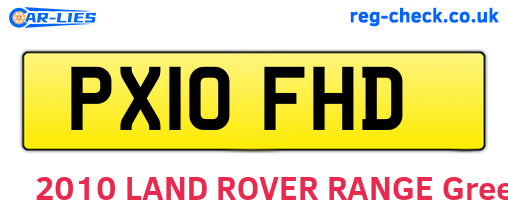 PX10FHD are the vehicle registration plates.