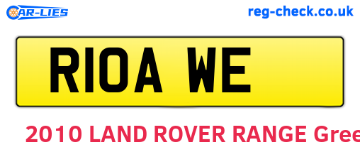 R10AWE are the vehicle registration plates.