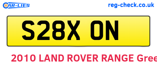 S28XON are the vehicle registration plates.