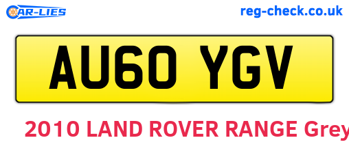 AU60YGV are the vehicle registration plates.
