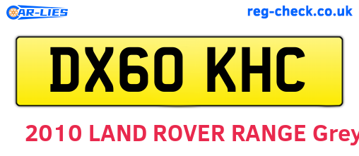 DX60KHC are the vehicle registration plates.
