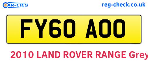 FY60AOO are the vehicle registration plates.