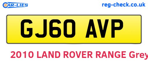 GJ60AVP are the vehicle registration plates.