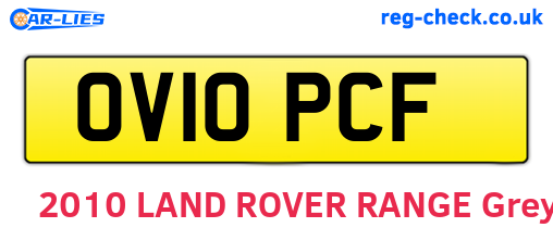 OV10PCF are the vehicle registration plates.