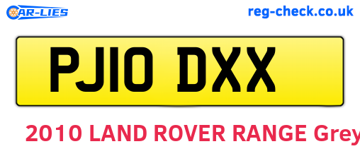 PJ10DXX are the vehicle registration plates.