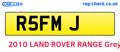 R5FMJ are the vehicle registration plates.