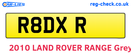 R8DXR are the vehicle registration plates.
