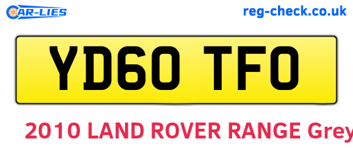 YD60TFO are the vehicle registration plates.